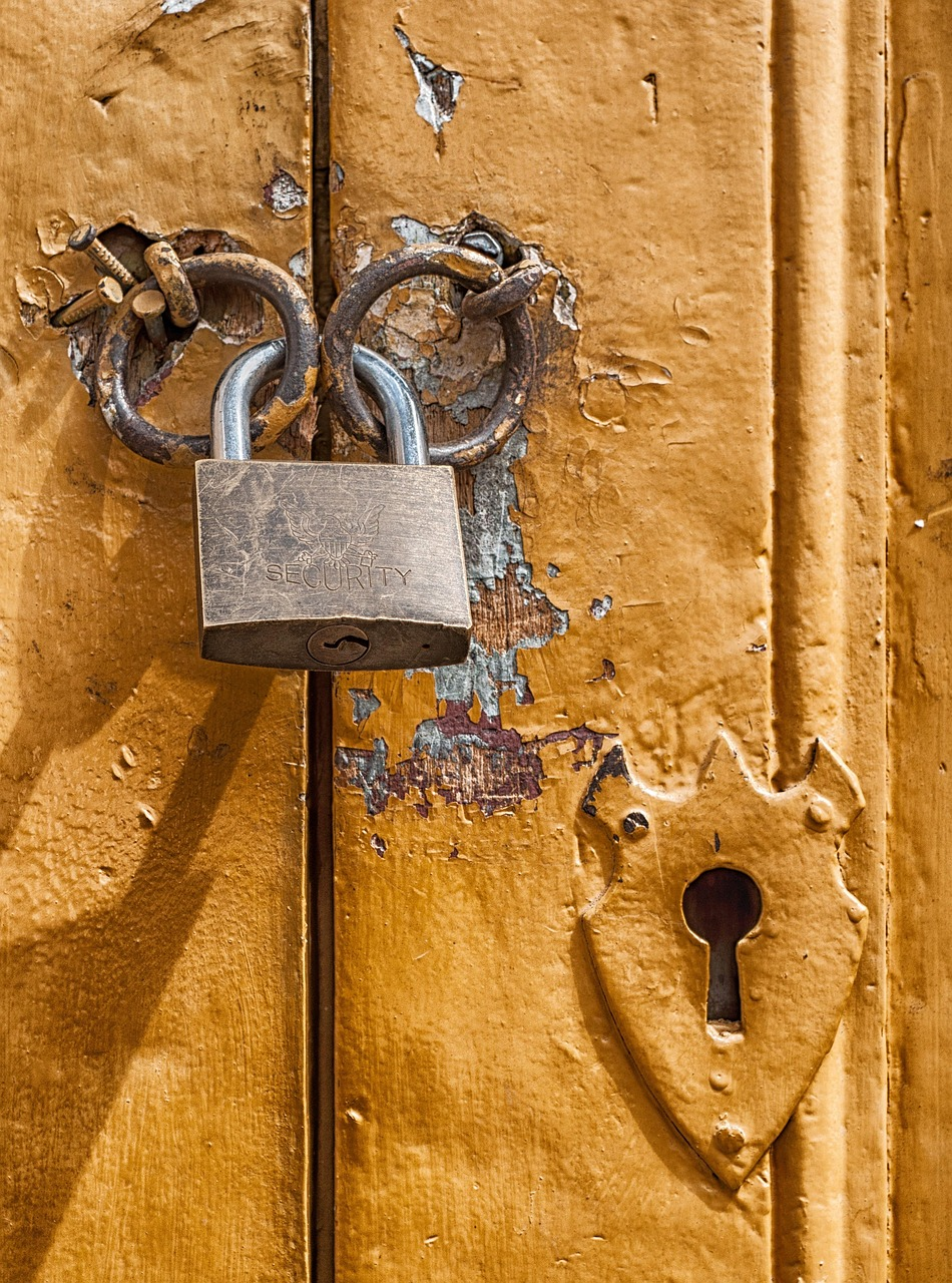 padlock, door, lock, key hole, macro, close-up, orange door, orange key, orange closed, door, door, lock, lock, lock, lock, lock